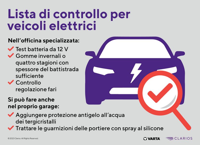controlli manutenzione auto elettriche in inverno