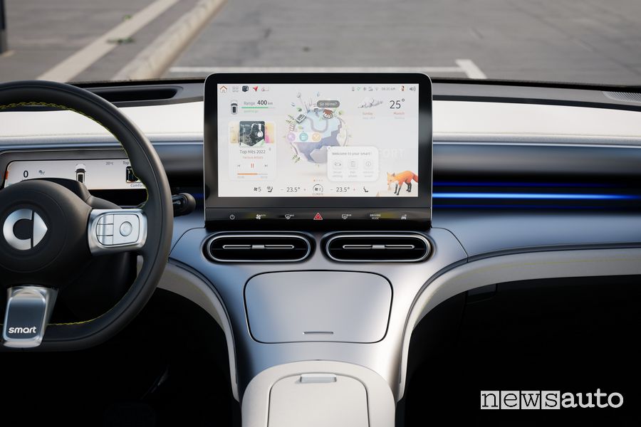 Smart #1 Pro display infotainment abitacolo