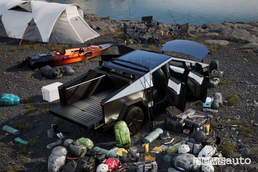Tesla Cybertruck posteriore 3/4