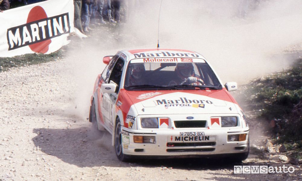 Sainz su Ford Sierra RS Cosworth in Portogallo, 1988