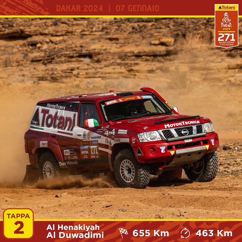 Il Nissan Patrol GR dei fratelli Tito e Silvio Totani in gara alla Dakar 2024