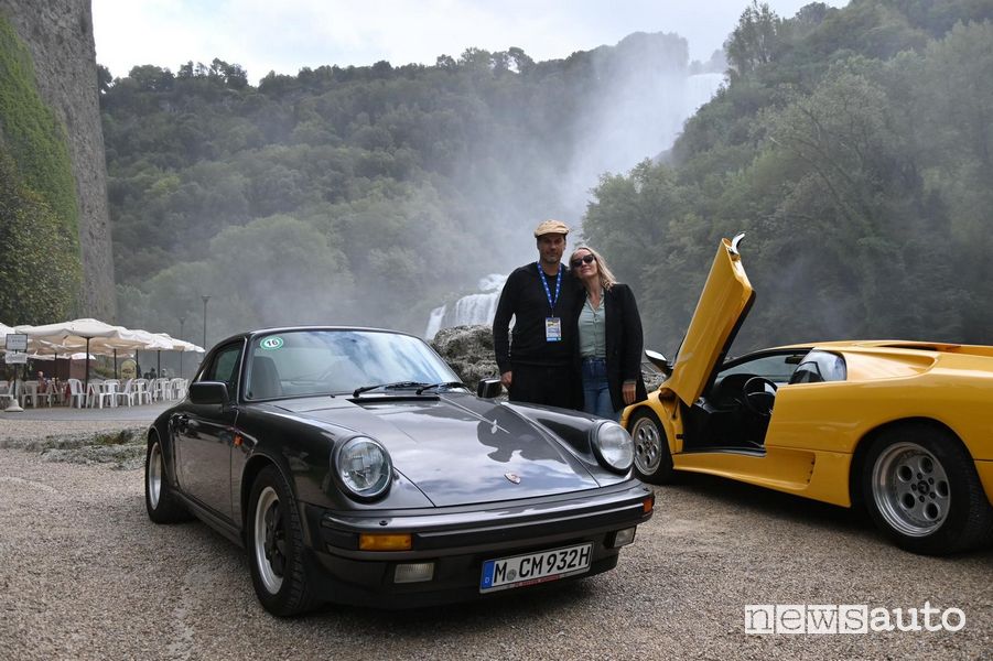 Cascata delle Marmore, Porsche Carrera, Lamborghini Diablo, Supercarslot 2023 Terni