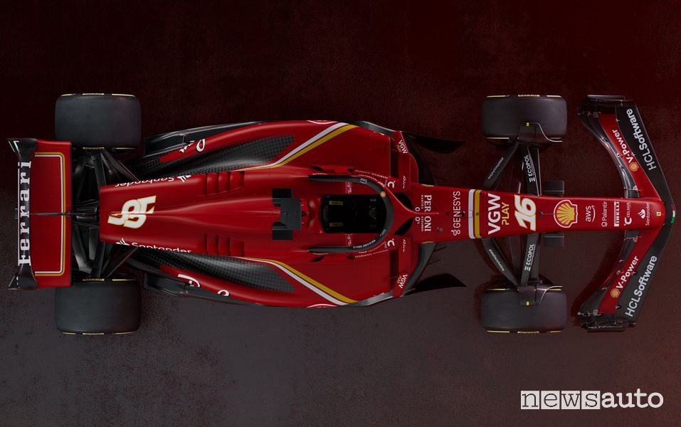 Ferrari F1 2024 SF-24 vista dall'alto