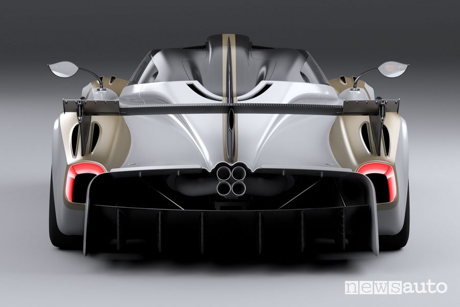 Pagani Huayra R Evo alettone, scarico, estrattore posteriore
