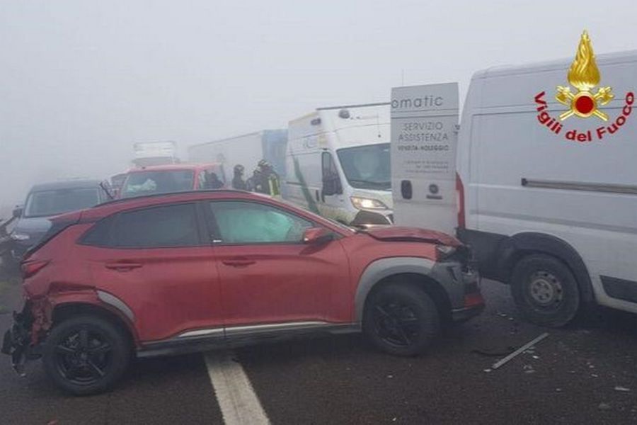 Maxi tamponamento sull'Autostrada del Brennero A22 a Carpi