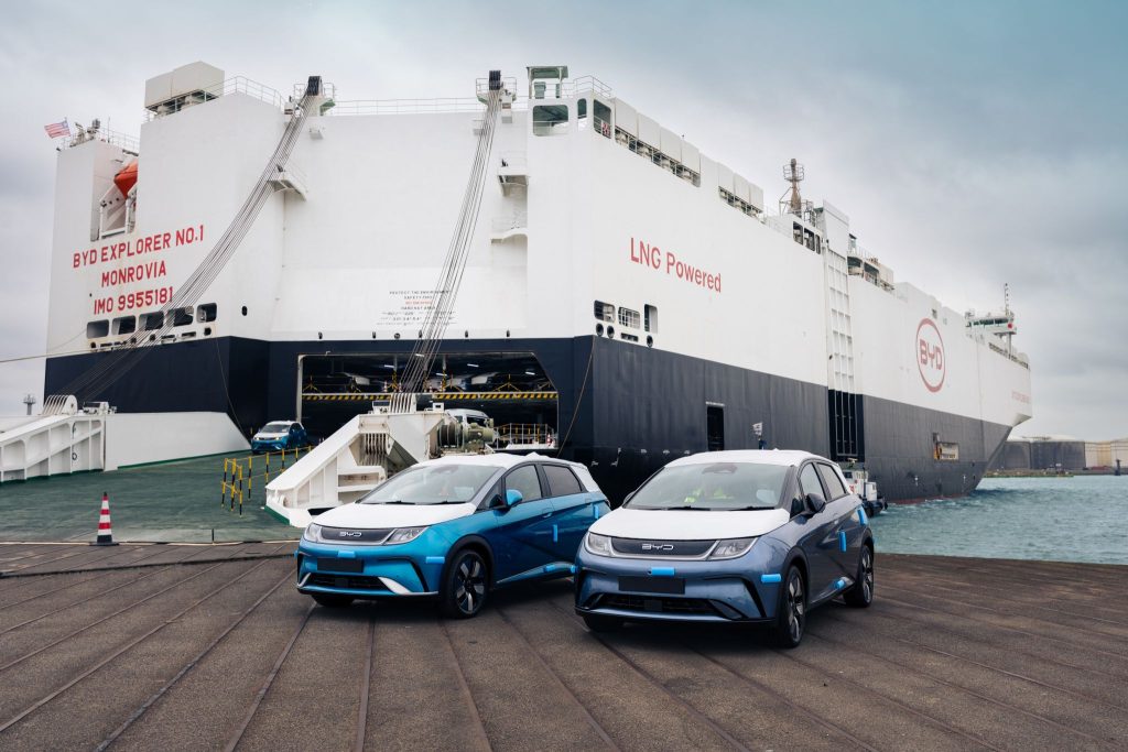 La nave cargo BYD per il trasporto delle auto BYD