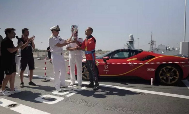 Record Ferrari a bordo di una nave con Fabio Barone