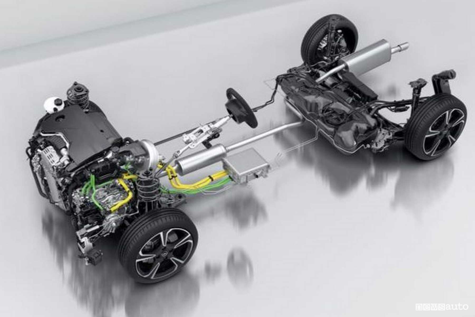 Architettura ibrida a 48 Volt Stellantis accoppiata al motore termico