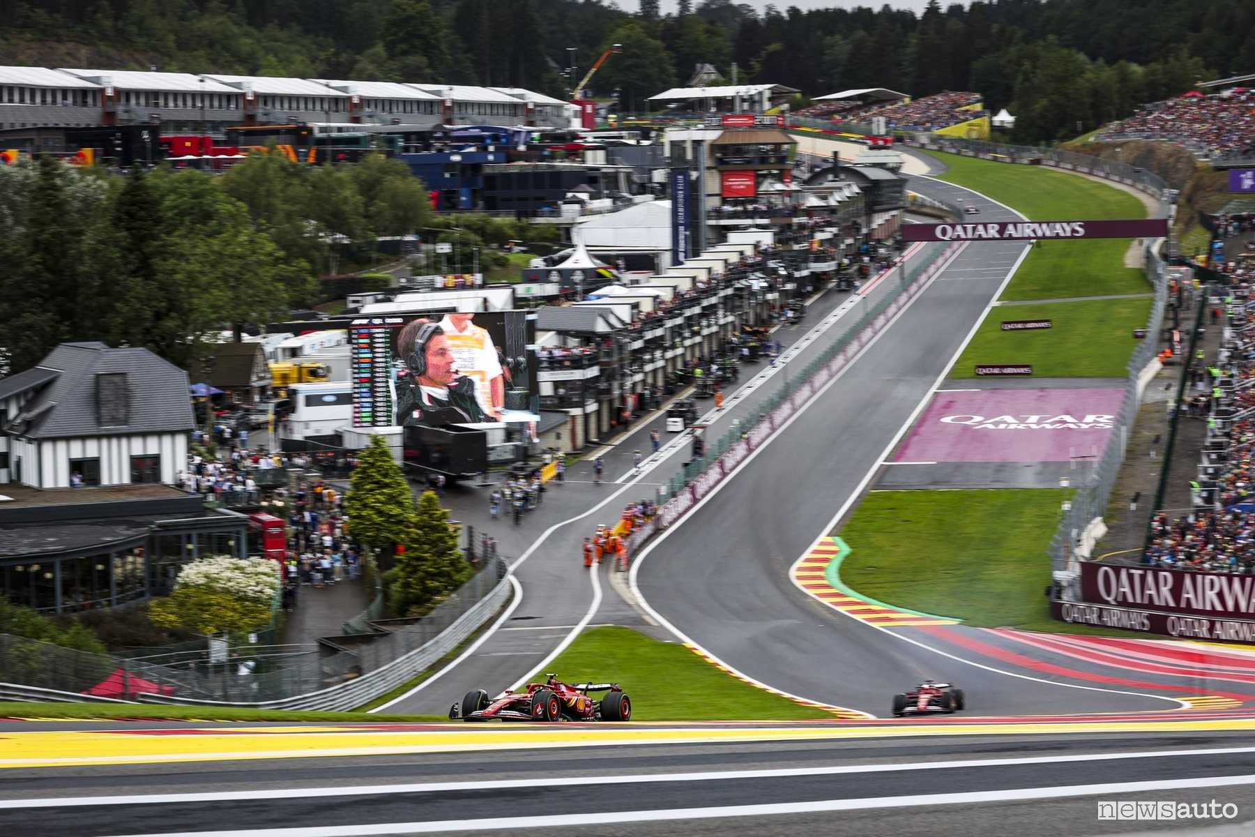 Eau Rouge sulla pista di Spa-Francorchamps