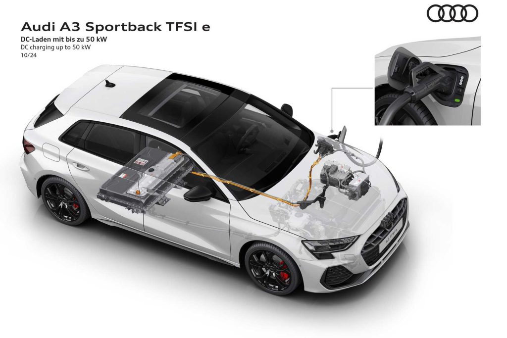 Audi A3 Sportback TFSI e opzione ricarica rapida in CC 50 kW