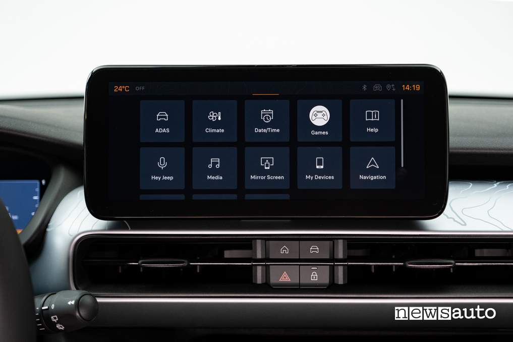Jeep Avenger 4xe TNF display centrale