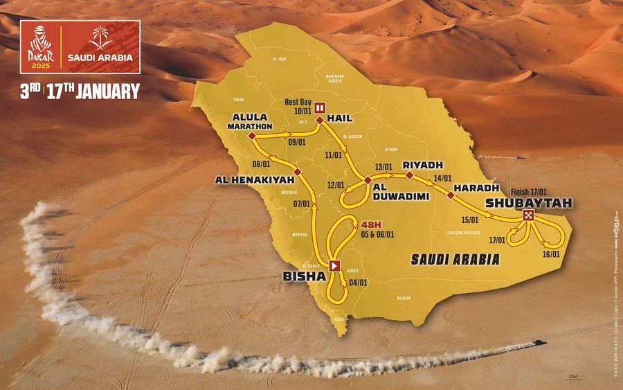 Dakar 2025 percorso tappe