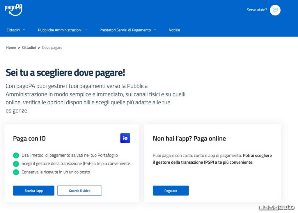 pagoPA metodo di pagamento