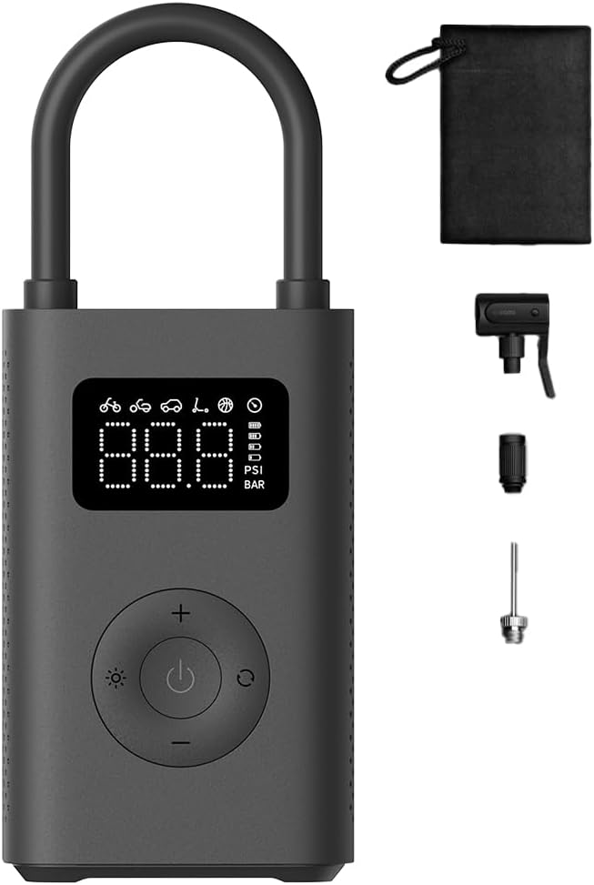 Xiaomi Portable Electric Air Compressor 2, Compressore ad Aria Portatile, Fino a 150 psi, Luce Led Integrata, Porta Type-C, 6 Modalità di Gonfiaggio