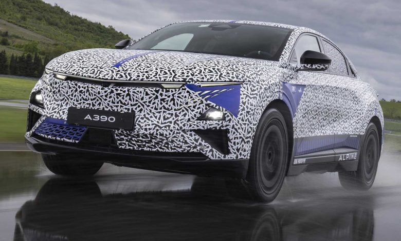 Alpine A390 test in pista del prototipo