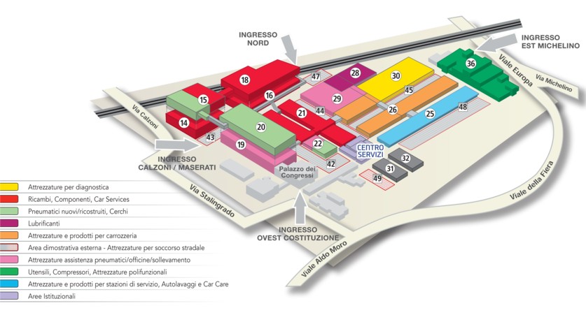 Mappa stand espositori Autopromotec 2025