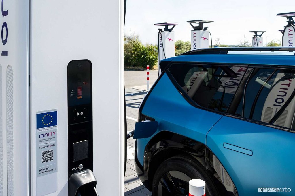 Kia EV9 ricarica Plug & Charge da colonnina Ionity