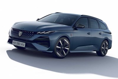 Nuova Peugeot E-308 SW anteriore 3/4