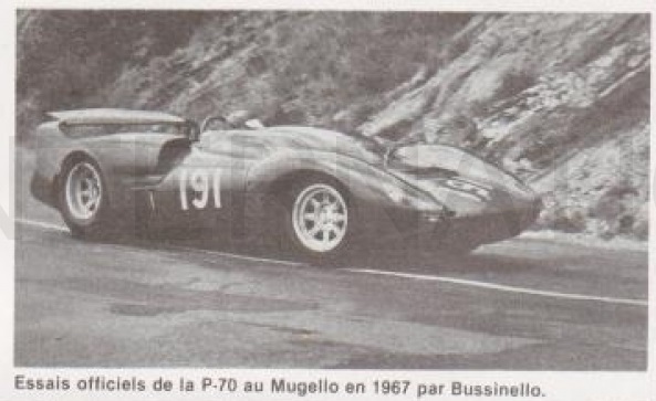 Roberto Bussinello sulla De Tomaso P70 al Mugello nel 1967