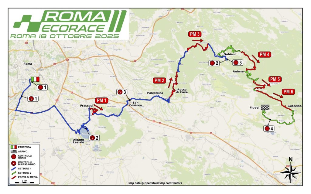 Il percorso della gara Roma Eco Race 2025