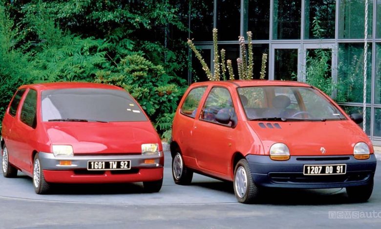 Progetto X06 (1987) accanto alla versione finale della Renault Twingo I.