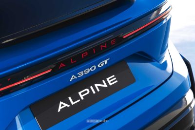 Alpine A390 GT portellone, firma luminosa posteriore