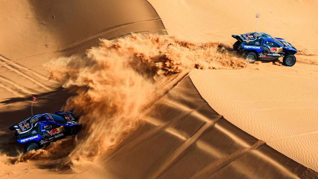 Dakar 2026 Stage 7 Mattias Ekström durante affronta le dune del deserto d'Arabia Saudita