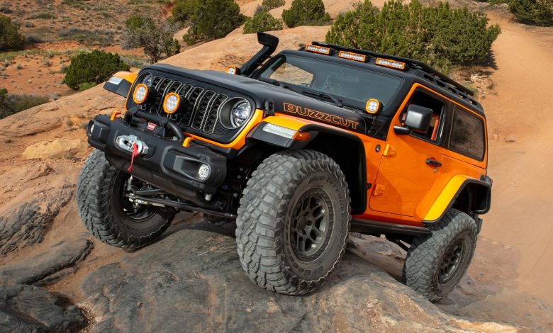 Jeep Wrangler Buzzcut Concept in azione sulle rocce