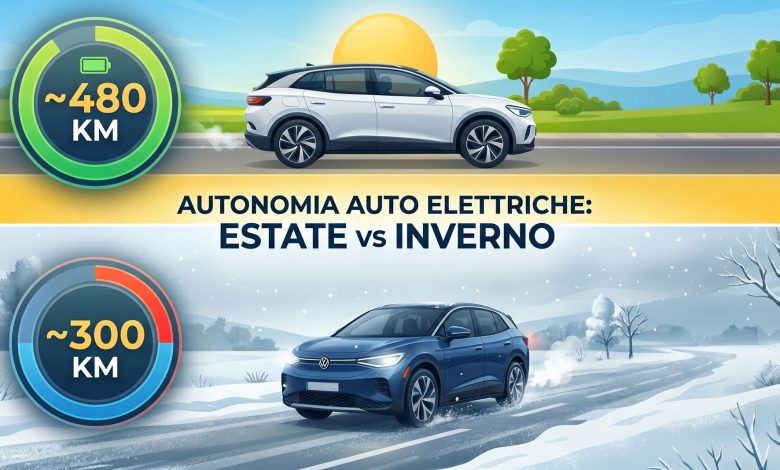 Variazione autonomia auto elettriche estate/inverno caldo/freddo