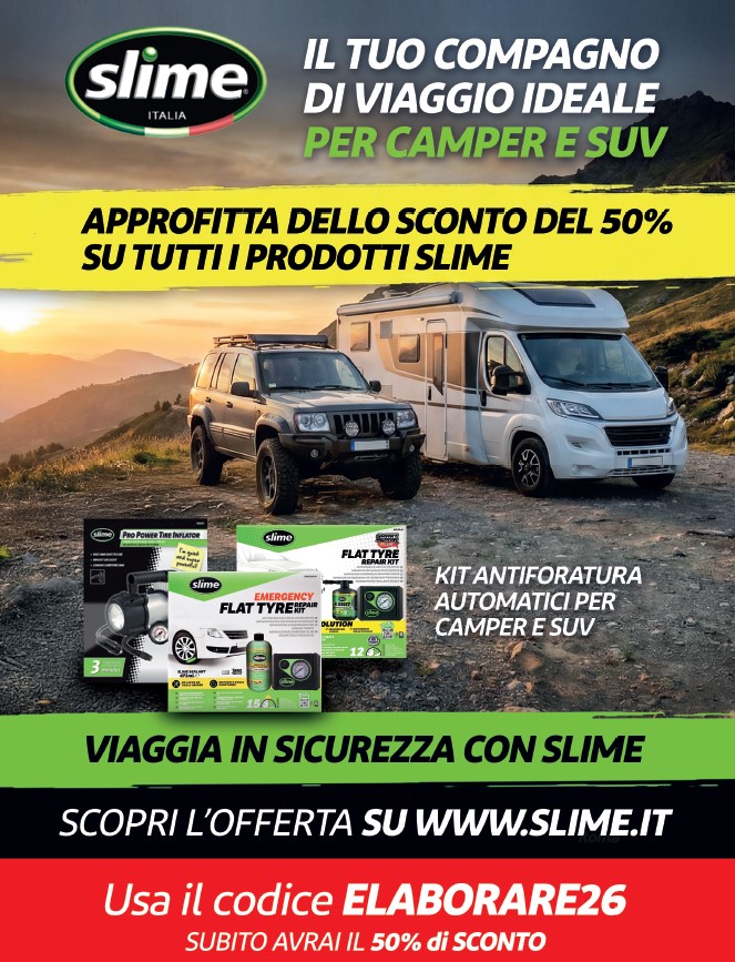 Sconto del 50% sui kit Slime Italia con il codice ELABORARE26