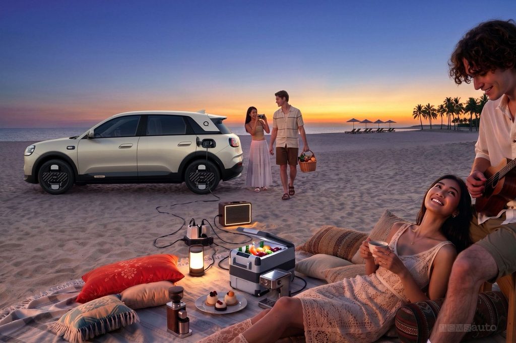 La Chery Q prevede la funzione Vehicle-to-Load (V2L)