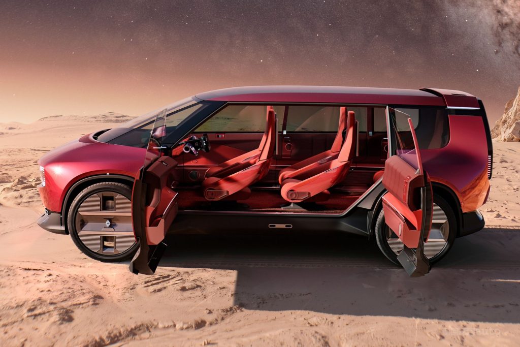 Renault E-Space Concept apertura delle portiere controvento